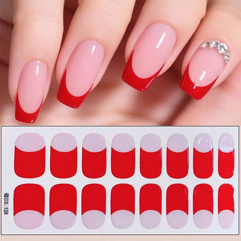 Full Cover Gradient Nail Stickers Multi Color -