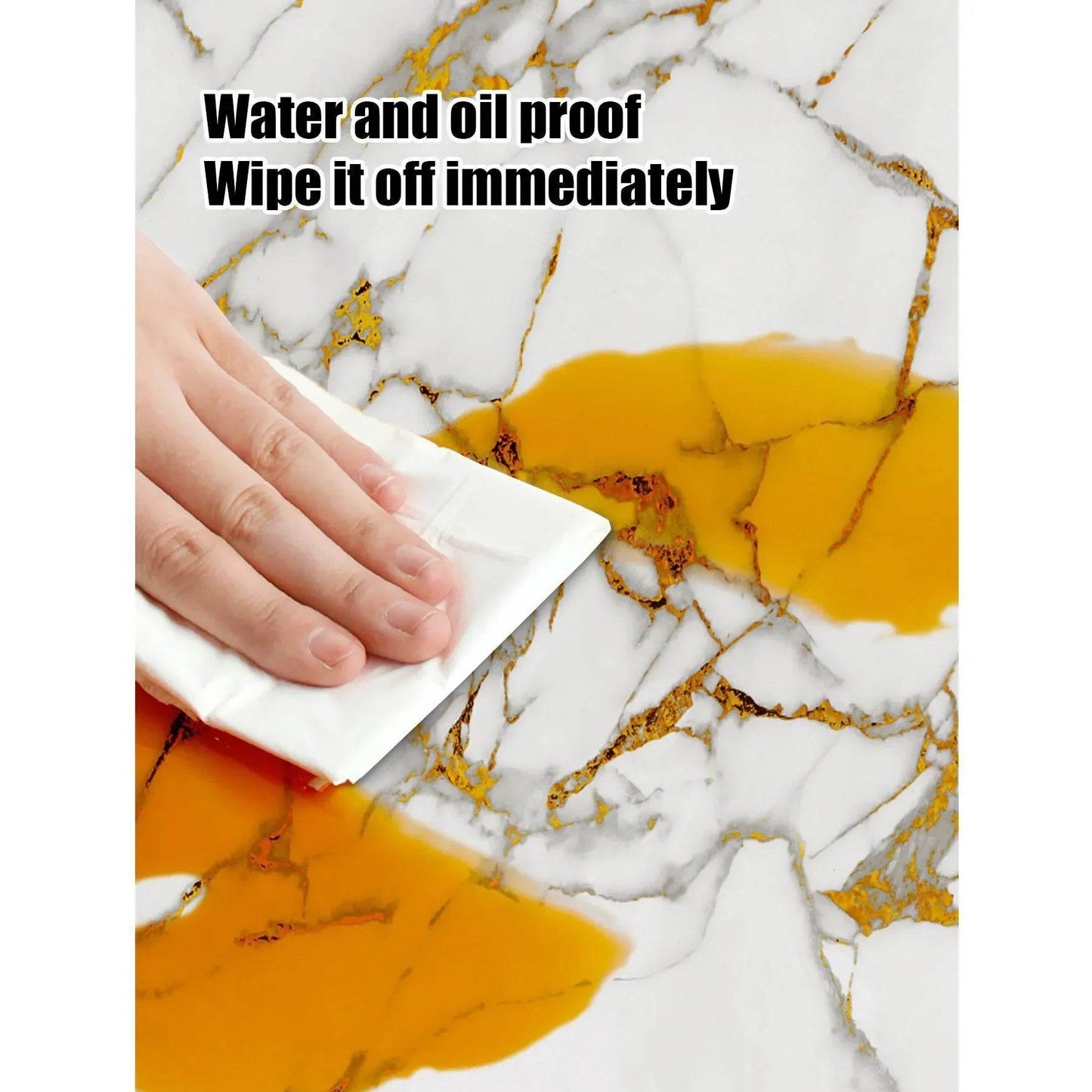 Aluminum Foil Bottom Imitation Tile Wall Stickers Kitchen Bathroom Decor Damp Proof Marble Pattern Foam Self-adhesive Wallpaper - P12 Hub Europe