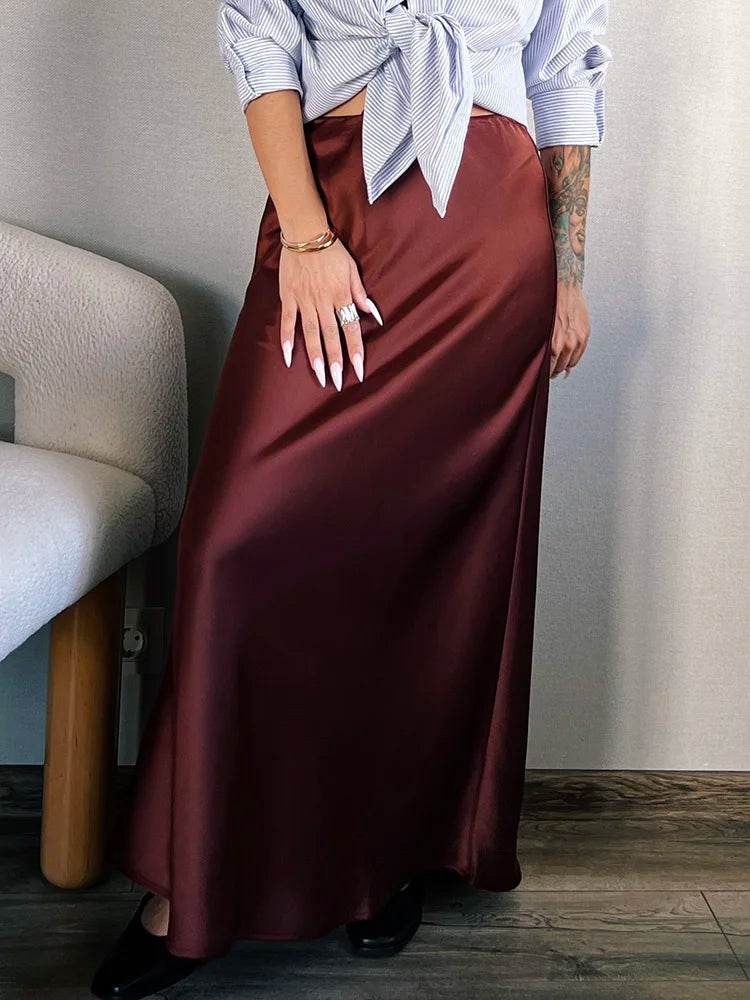 Women's Satin Maxi Skirt - P12 Hub Europe