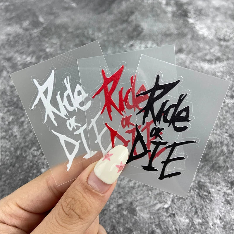 1PC Ride or Die Bike Frame Stickers Bicycle Top Tube Waterproof Vinyl Decals for MTB Bicycle Decorative Motorcycle Accessories