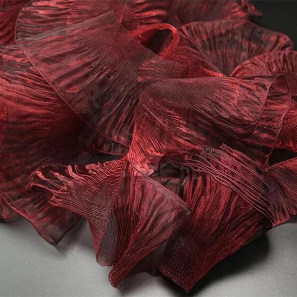 1 Yard Blue Lace Fabric Pleated Mermaid Effect Laser Neon Luster For Women Dress 15CM Wide - P12 Hub Europe