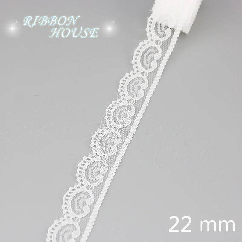 (5 yards/roll) white Lace ribbon fabric Webbing Decoration Lovely gift packing polyester Material - P12 Hub Europe
