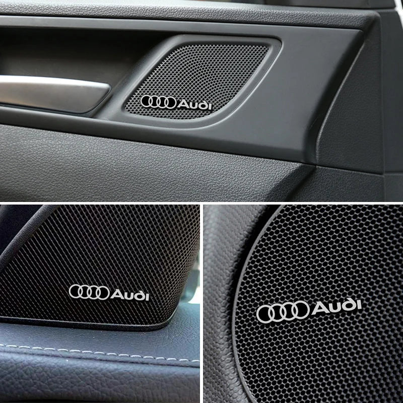 4pcs car audio decorate 3D Aluminum Badge Emblem Sticker For Audi Sline A4 TT A6 A3 A8 Q3 Q5 Q7 Q8 Car Accessories