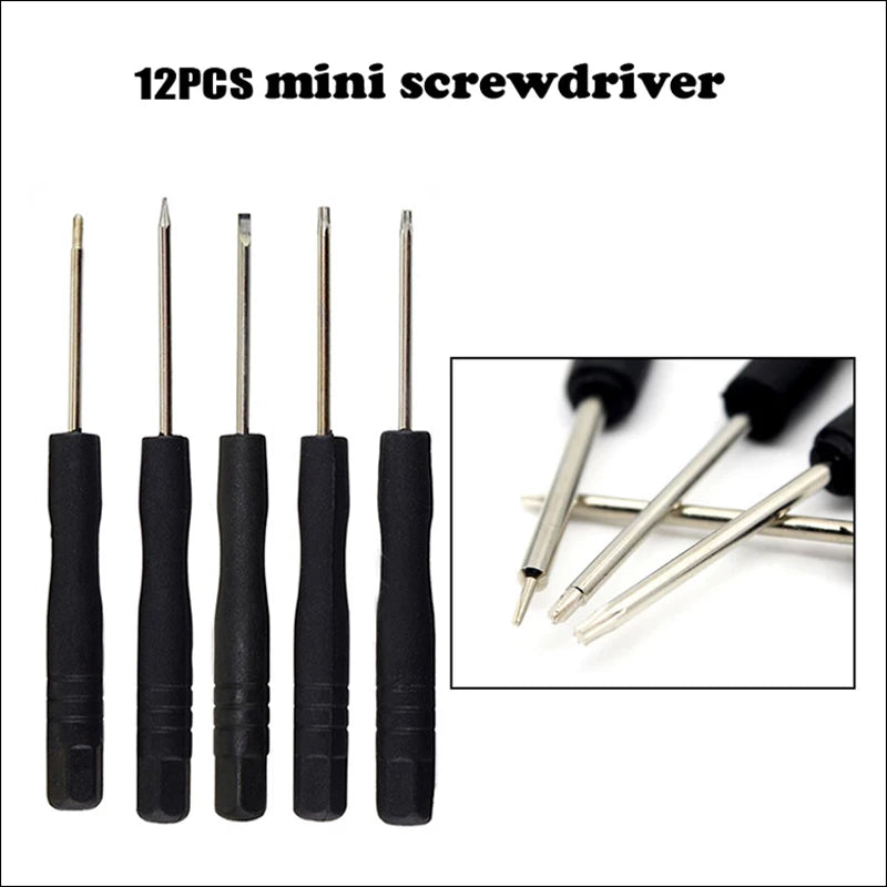 12pcs/set Mini Multi-Function Precision Screwdriver Set Smartphone Tablet Repairing Disassembly Tools Set