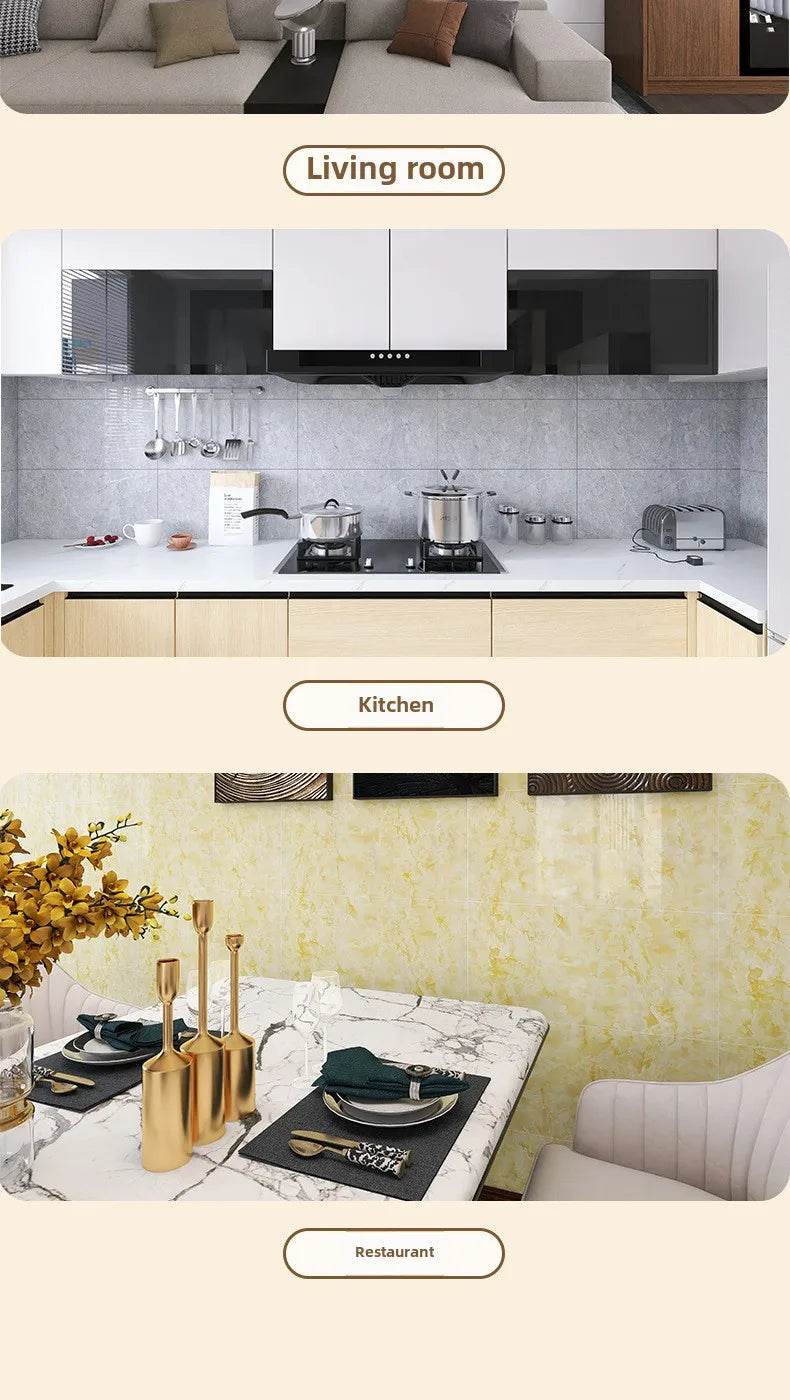 10-50Pcs PVC Marble Wall Stickers Self-Adhesive Thickened Tile Sticker Bathroom Waterproof Floor Sticker Kitchen Home Decoration - P12 Hub Europe