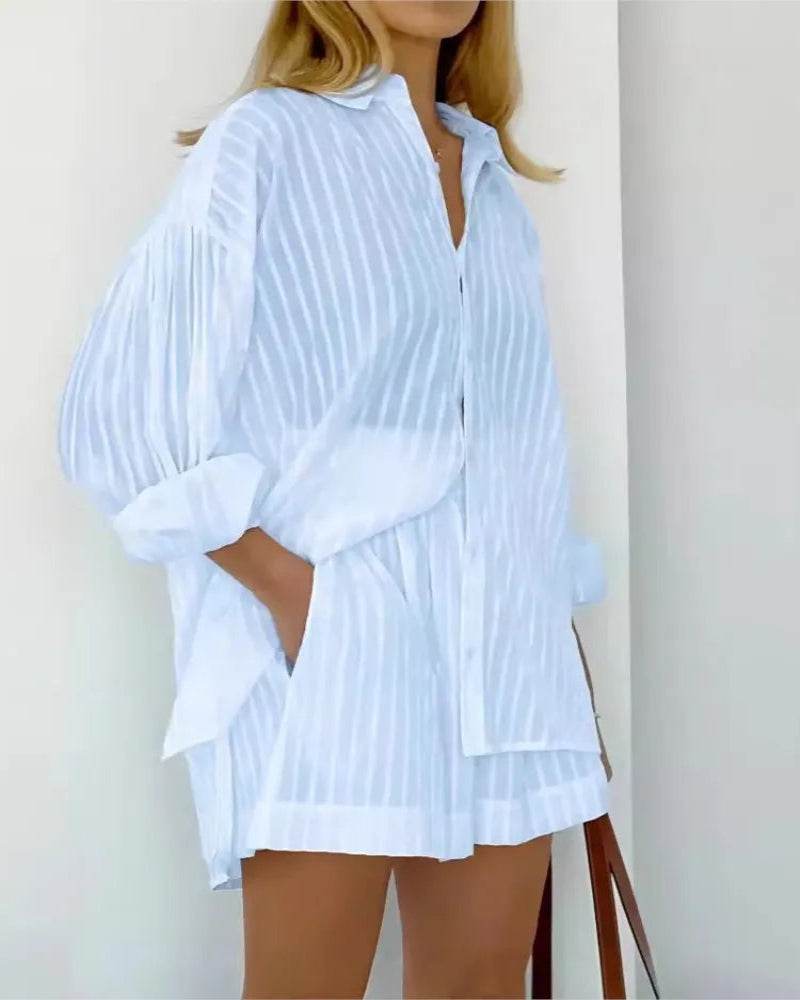 Stripe Cotton Shorts Set - P12 Hub Europe