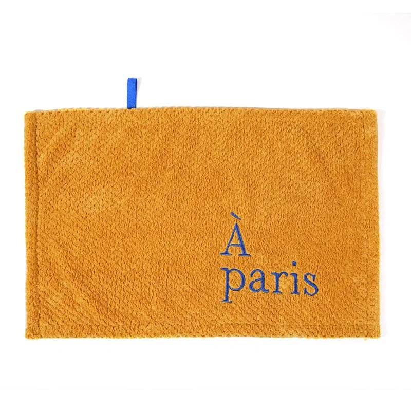 Nordic Hanging Hand Towel Home Embroidery Thickened Coral Velvet Absorbent Small Towel for Kitchen Bathroom Hankerchief - P12 Hub Europe