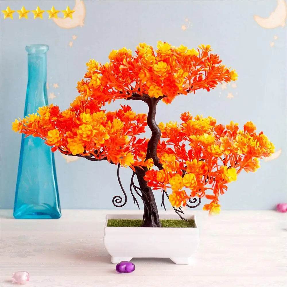 Artificial Plastic Plants Bonsai Small Tree Pot Potted Flower Garden Fake Plant Arrangement Ornaments Room Home Table Decoration - P12 Hub Europe