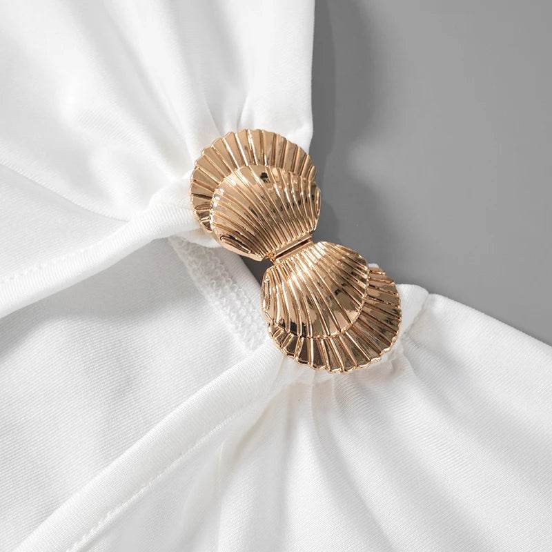 Strapless Cutout Maxi Dress - White Y2K Summer - P12 Hub Europe