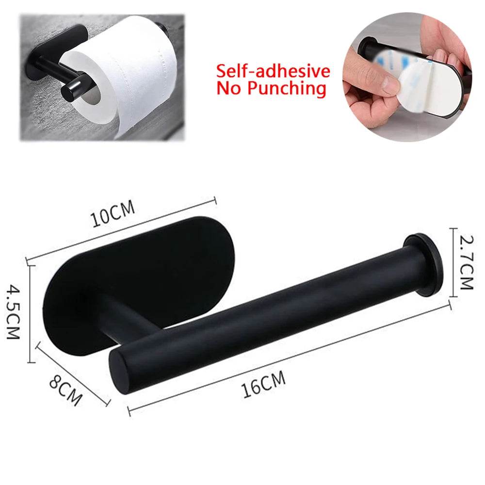 Adhesive Toilet Paper Holder Kitchen Roll Towel Rack Napkin Dispenser Absorbent Stand Tissue Hanger Bathroom Accessories - P12 Hub Europe