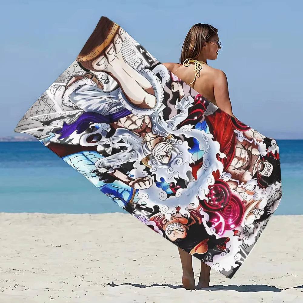 Anime One PIECES Luffys Gear 5 Beach Towel Microfiber Sand Free Quick Dry Pool Towels Gift for Women Travel Gym Shower Camping - P12 Hub Europe
