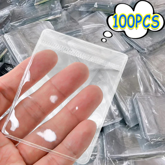 100/10Pcs PVC Jewelry Package Bags Thicken Self Sealing Pouches Anti-Oxidation  Earring Necklace Clear Organizer Bag Reusable