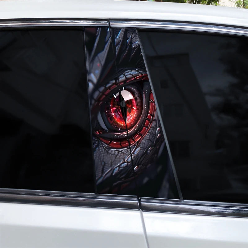 2pcs Wolf Car B-Pillar Stickers DIY Animal-Shaped Car Center Pillar Stickers Vinyl Waterproof Car Door Pillar Stickers