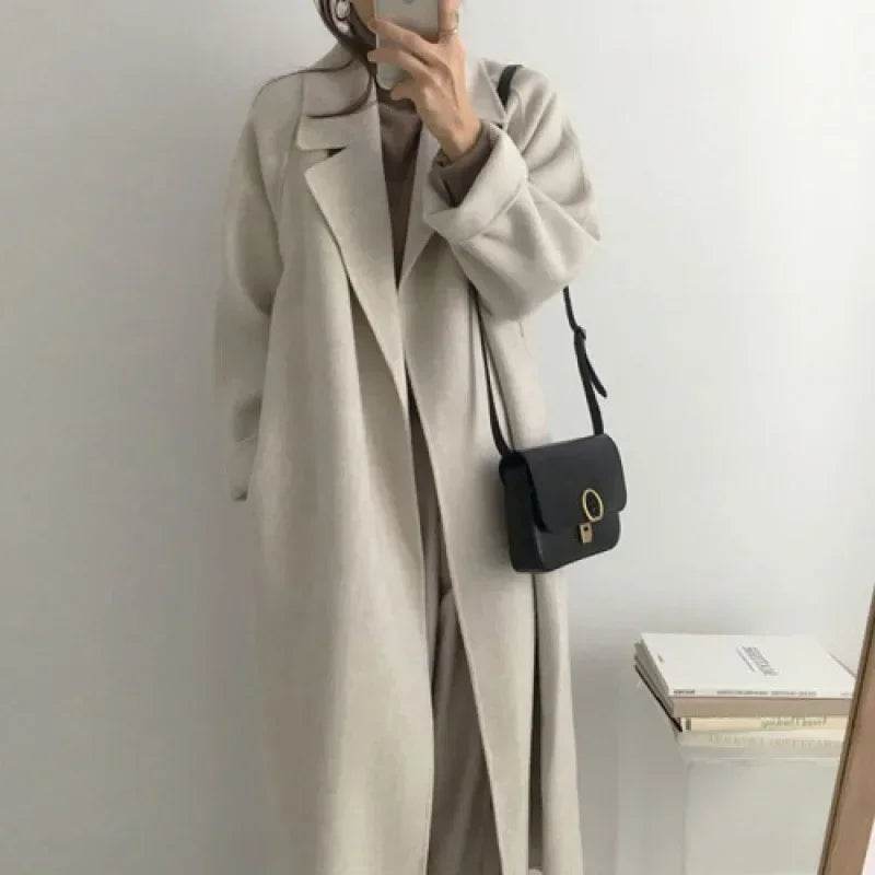Warm Long Wool Blend Coat - P12 Hub Europe