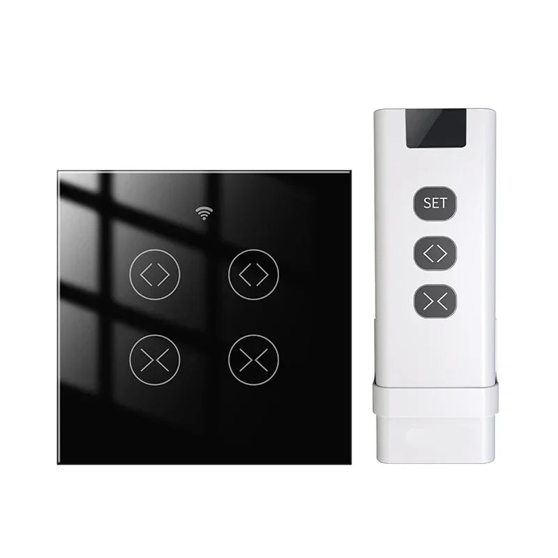 Tuya SmartLife WiFi RF 2 Gang Double Curtain Blind Switch for Roller Shutter Electric Motor With Alexa Google Home Voice Control