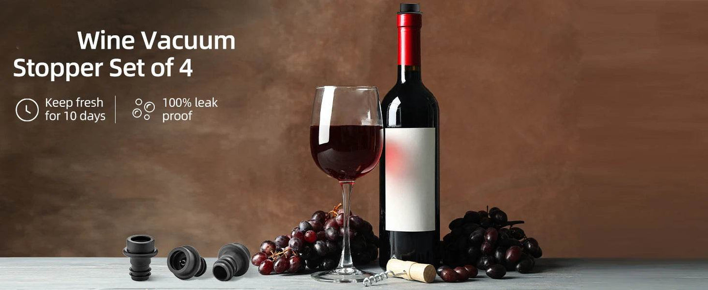 Wine Stopper with Vacuum Pump Wine Home Barware Sealing Preserver Aerator with Silicone Bottle Stopper for Bar Accessories - P12 Hub Europe