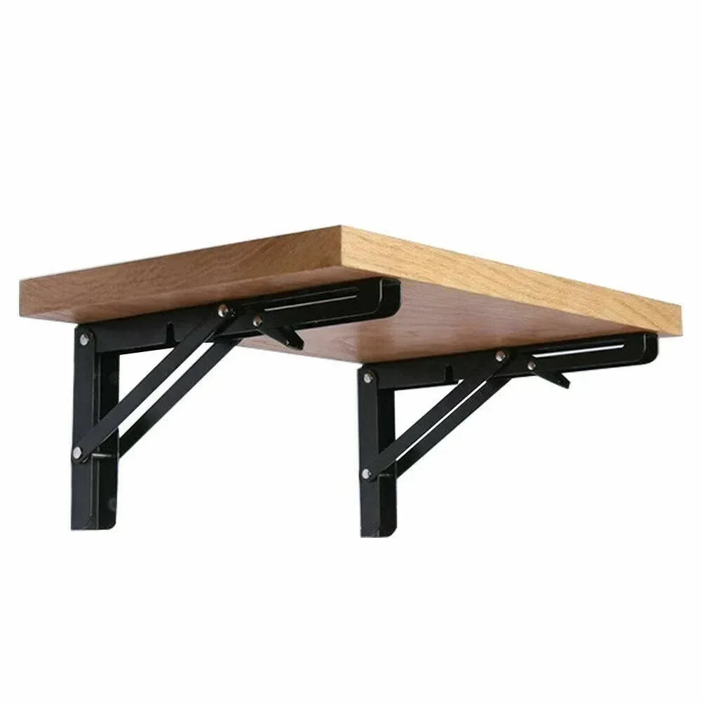 2pcs 200*106mm Black Finish Campervan Folding-Bracket Table Shelf Motorhome Caravan Camper Van Interior Accessories