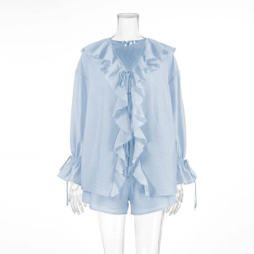 Tornova Ruffled Lace Up Shorts - P12 Hub Europe