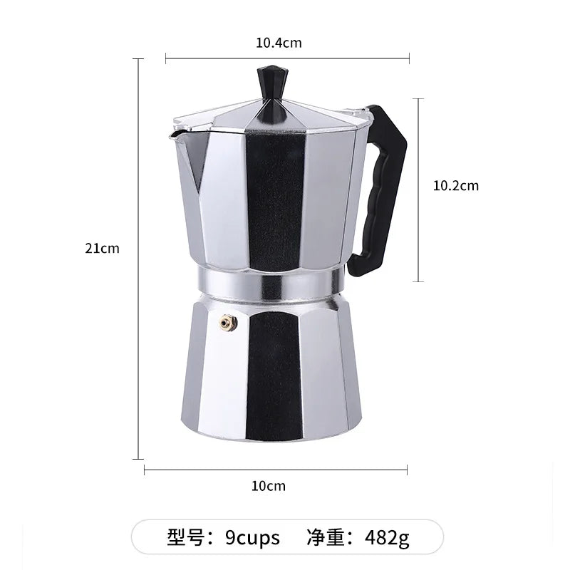 Moka Pot Italian Coffee Machine Espresso Aluminum Geyser Coffee Maker Kettle Latte Stove Classic Coffee Barista Accessories
