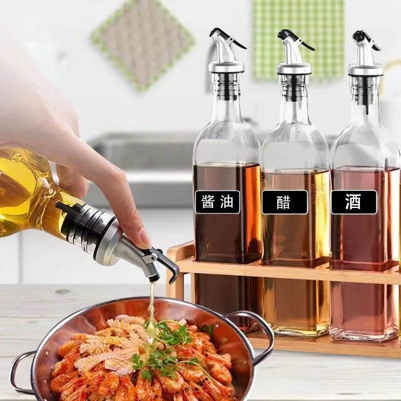 New Oil Bottle Stopper Rubber Lock Plug Seal Leak-proof Food Grade Plastic Nozzle Sprayer Liquor Dispenser Wine Pourer Barware - P12 Hub Europe