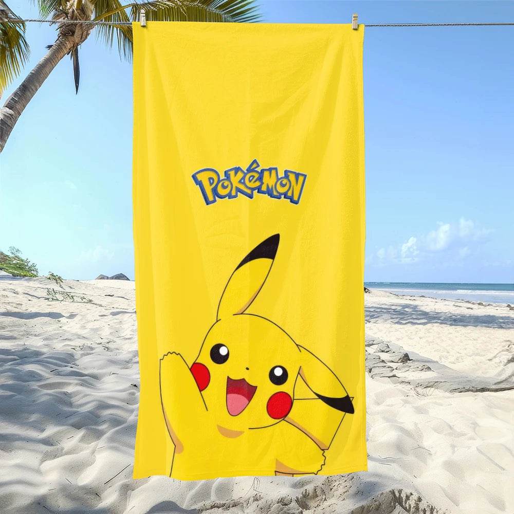 Pikachu-Printed Beach Towels: Fun for Pokémon Fans at the Shore! Suitable for towels, bath towels, beach towels - P12 Hub Europe
