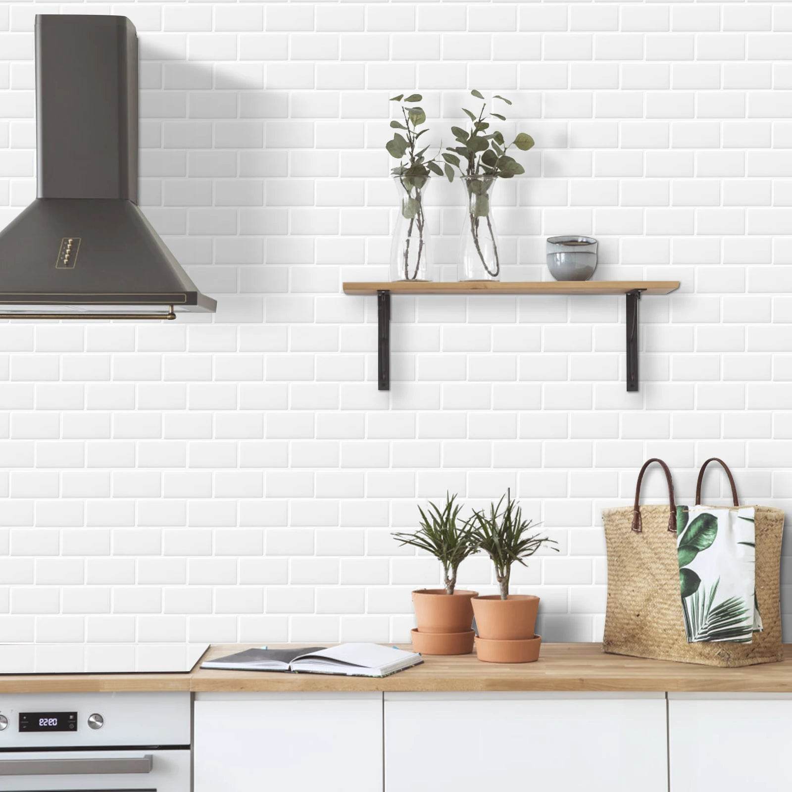6 PCS 30.5x15.3cm 3D Self-adhesive Kitchen Waterproof Stickers Indoor Wall Renovation Sticker - P12 Hub Europe