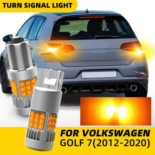 2pcs Car LED Turn Signal Lights Bulbs Amber For Rear Direction Indicator Lamp Bulb For Volkswagen VW Golf MK7 Alltrack Sportsvan