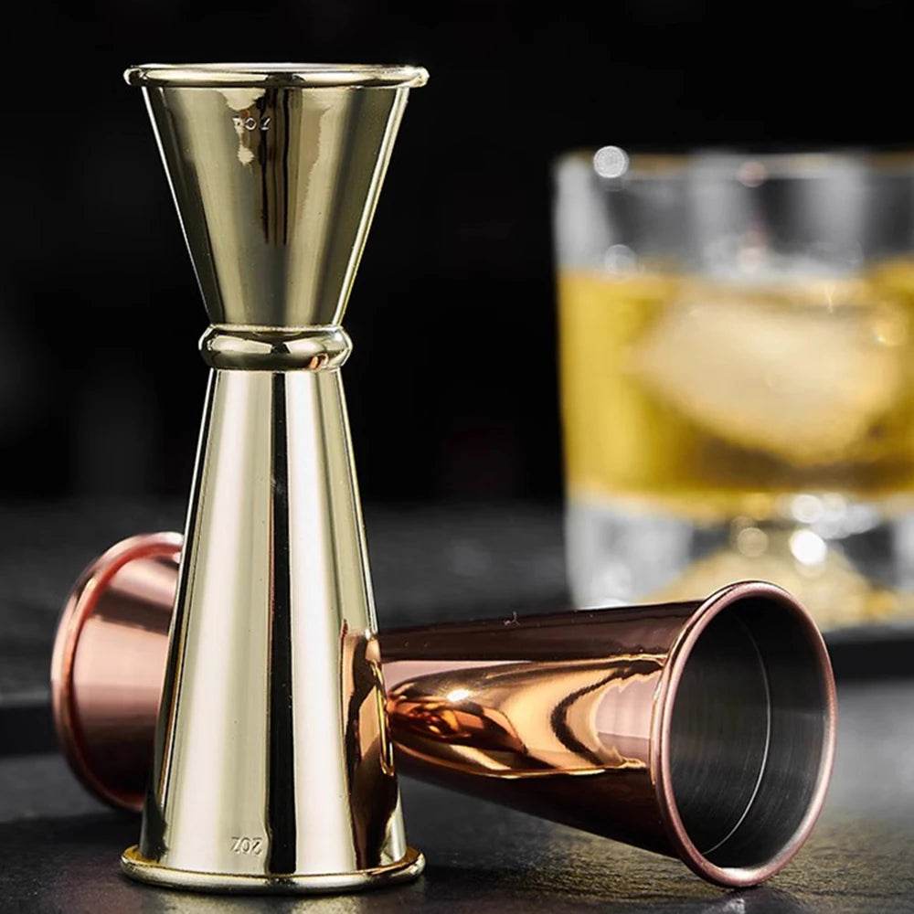 New Dual Shot Stainless Steel Measure Cup Cocktail Shaker Drink Spirit Measure Jigger Kitchen Bar Barware Tools - P12 Hub Europe