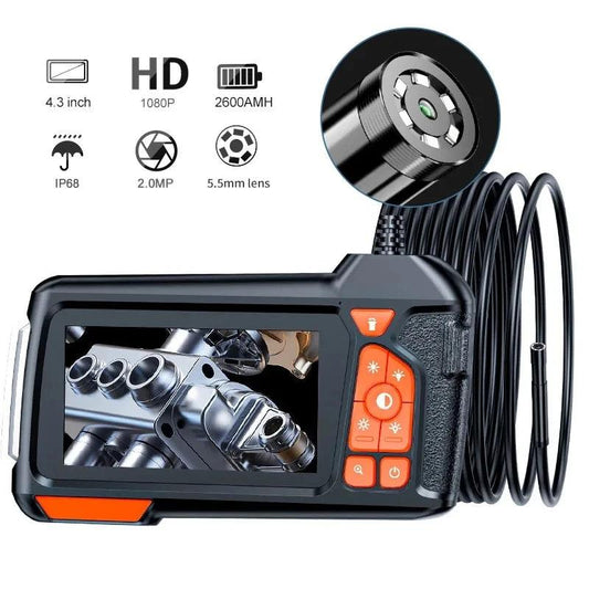 Borescope  5.5mm 1080P 4.3" LCD, IP67, LED, Car/Sewer