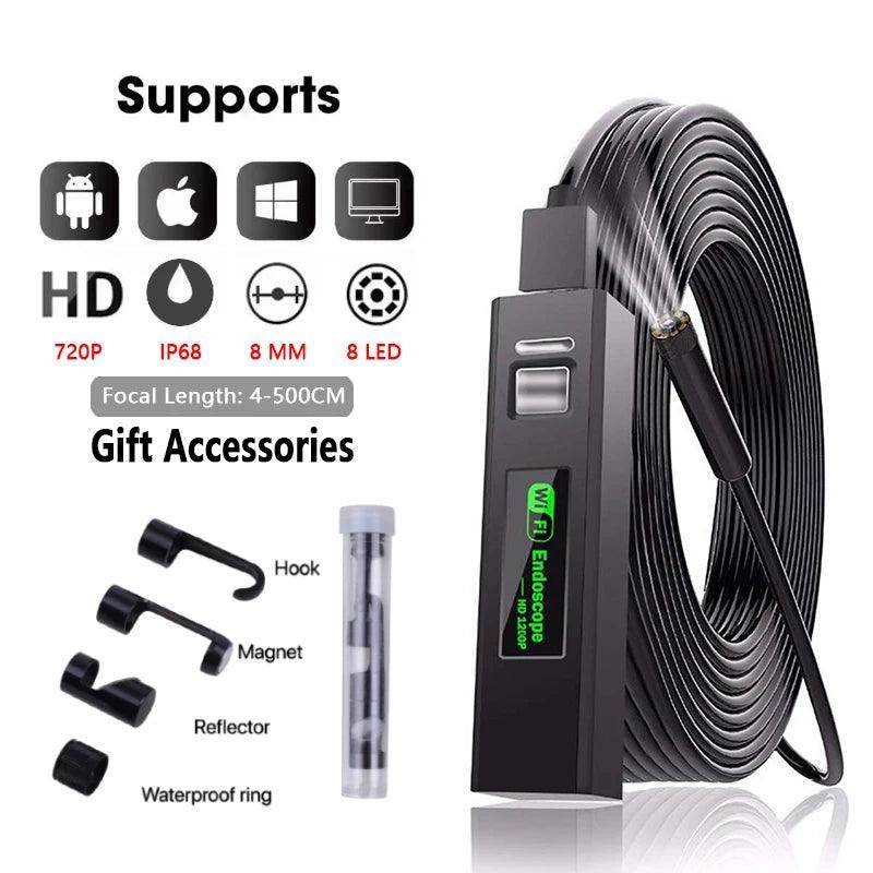 Endoscope WiFi 1200P, Dual/Single Lens, iOS/Android/PC - P12 Hub Europe
