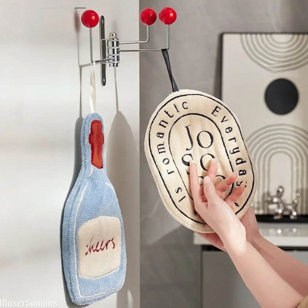 Coral Velvet Hand Towel Hand Towel Home Convenient Hanging Thickened Kitchen and Double-layer Speed Dry Absorbent Hand Cloth - P12 Hub Europe