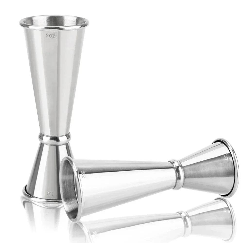 2PCS 30/60ml Cocktail Wine Shaker Measure Cup Stainless Steel Double Shot Drink Spirit Measure Jigger Kitchen Supplies gadget - P12 Hub Europe