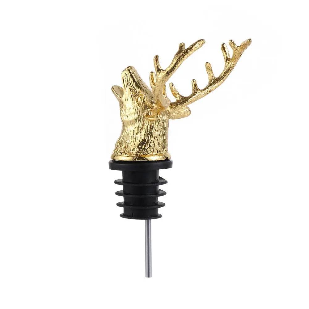 Deer Head Wine Pourer Bottle Stoppers Zinc Alloy Bar Tools Wedding Party Drinks Wine Aerators Kitchen Tool Accessories - P12 Hub Europe