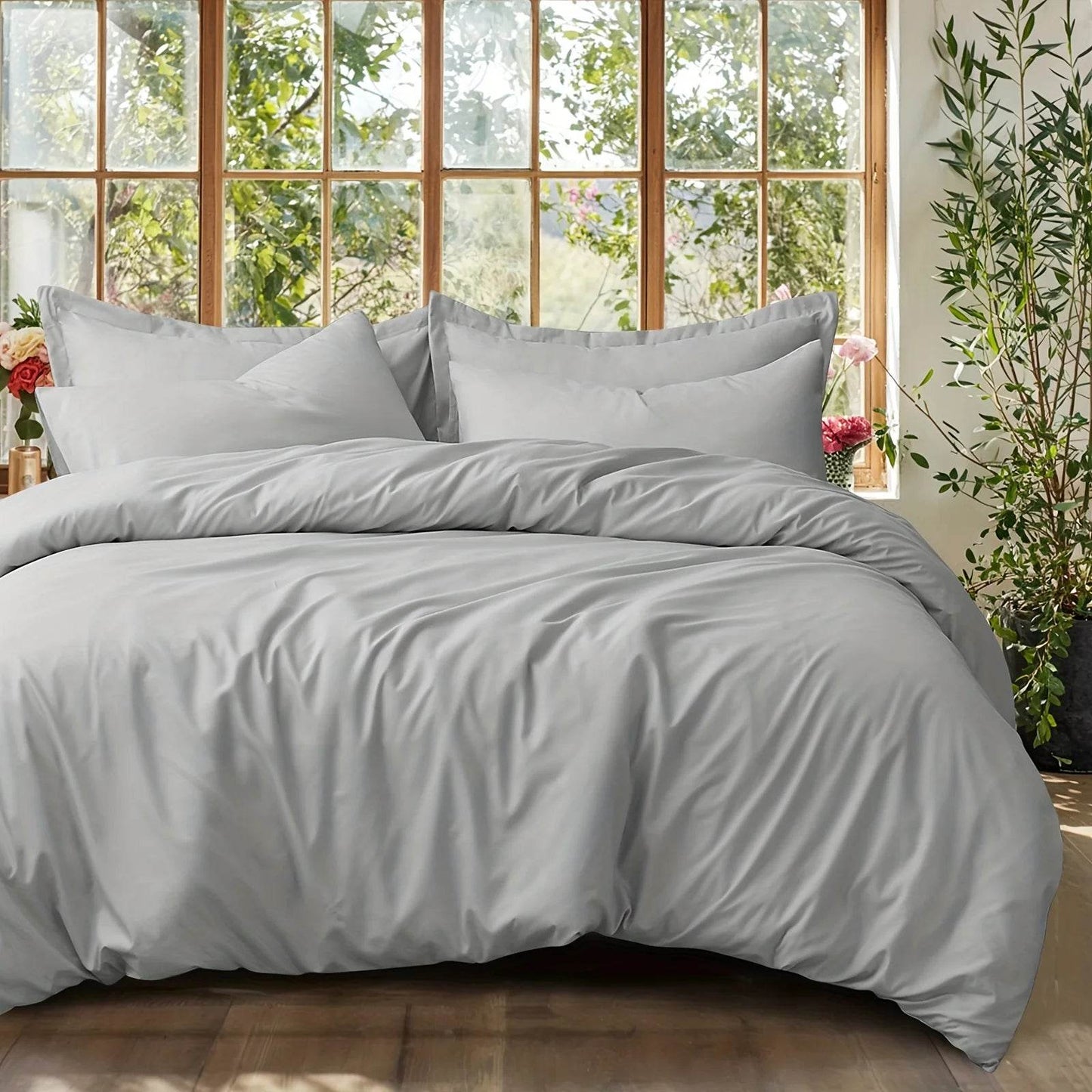 Summer Cooling Soft Cotton Duvet Cover Set for Bedroom And Guest Room - Includes 1 Duvet Cover And 1/2 Pillowcases - P12 Hub Europe