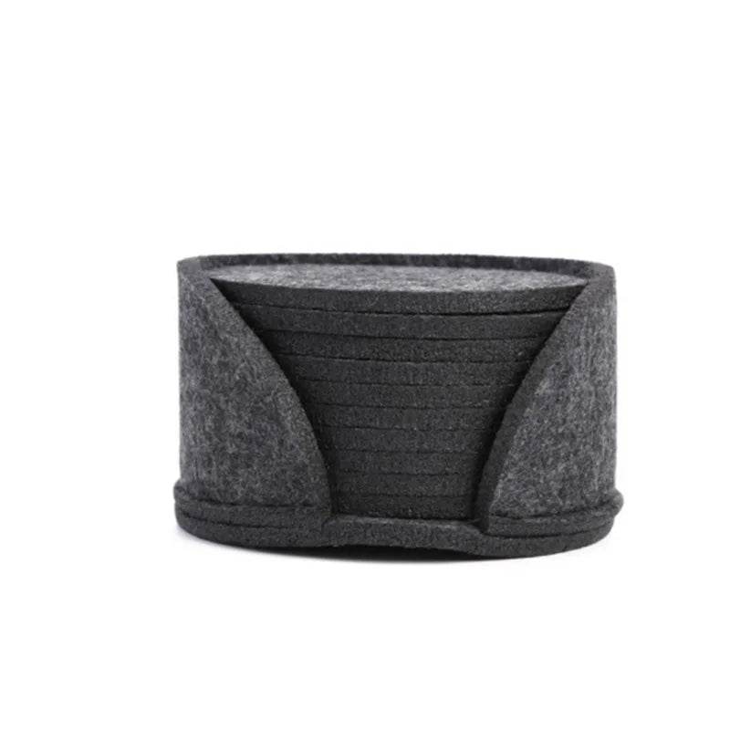 10pcs Round Felt Coaster Dining Table Protector Pad Heat Resistant Cup Mat Coffee Tea Hot Drink Mug Placemat Kitchen Accessories - P12 Hub Europe