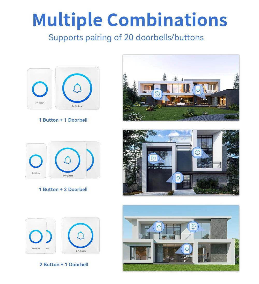 Doorbell Wireless | 60 Tunes, 1000ft, IP65, 5 Volume Levels - P12 Hub Europe