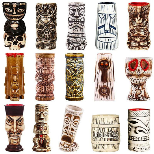 Personalized Hawaiian cocktail cups,tiki bar tiki cups，tiki mugs,creative cups, ceramic cups, zombie cups，drinkware - P12 Hub Europe