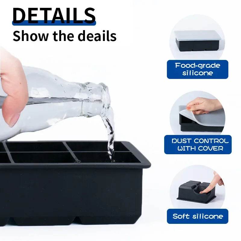 4/6/8/15Grids Silicone Ice Cube Molds Spherical Ice Cube Molds Ice Cream Ice Cube Making Machine Reusable Whiskey Ice Cube Molds - P12 Hub Europe