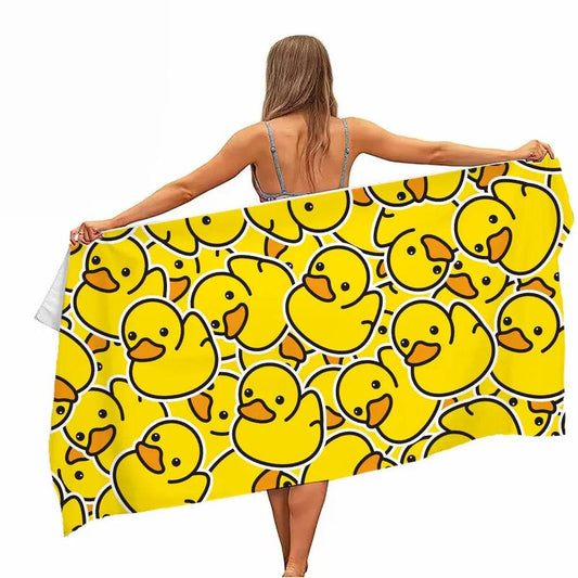 Extra Large Quick-drying Microfiber Beach Towel with Chic Duck Design - Super Absorbent, Lightweight and Stylish - P12 Hub Europe
