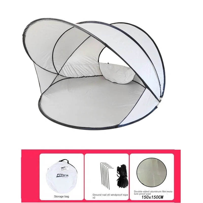Summer Beach Tent 2-3 People Speed Open Quick Portable Folding Easy Speed Opening Shade Sun Fishing Park Travel Outdoor