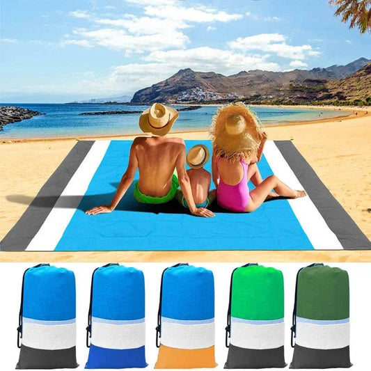 2x2.1m Waterproof Pocket Beach Mat Blanket Folding Camping Mattress Portable Lightweight Mat Outdoor Picnic Mat Sand Beach Towel - P12 Hub Europe