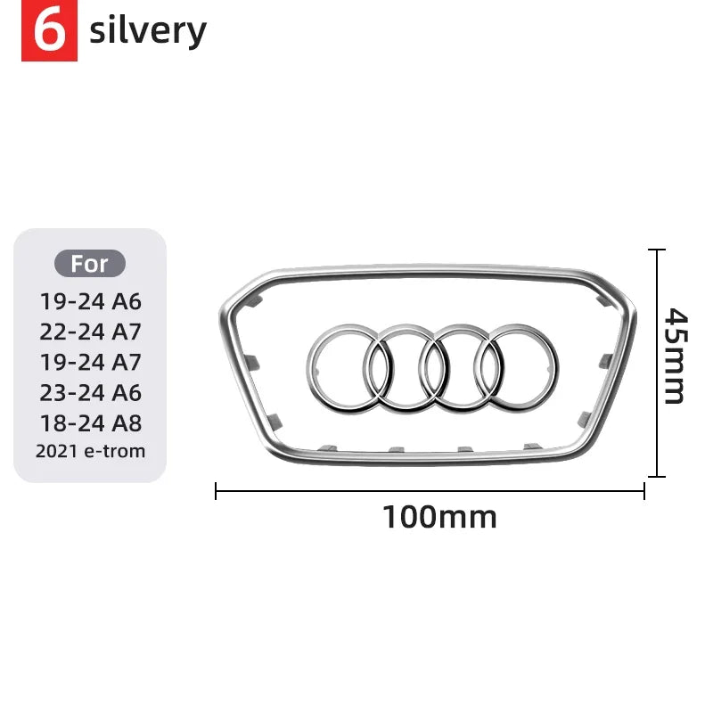 Car Steering Wheel Center Emblem Logo Sticker For AUDI Trim Frame Badge Decor Ring Cover Auto Accessories Q5 Q3 Q7 A3 A4 A6 S3