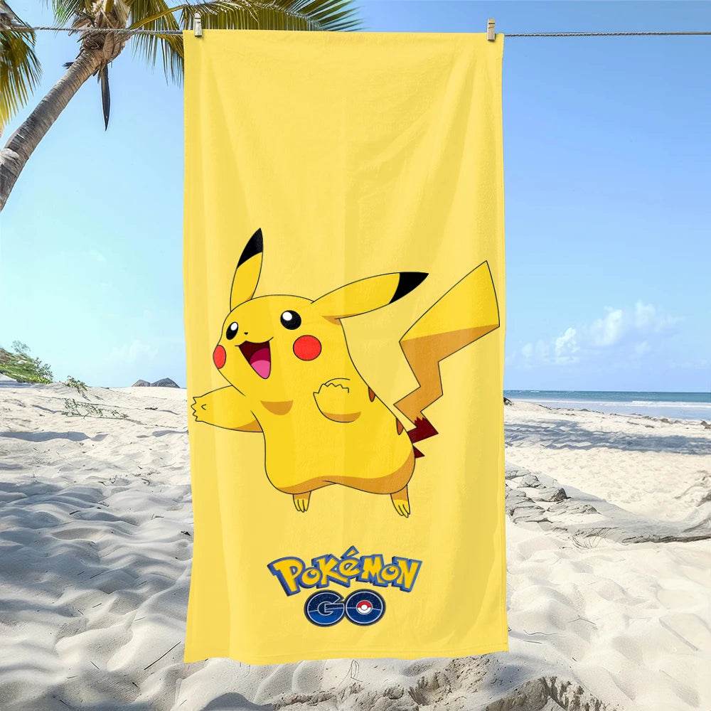 Pikachu-Printed Beach Towels: Fun for Pokémon Fans at the Shore! Suitable for towels, bath towels, beach towels - P12 Hub Europe