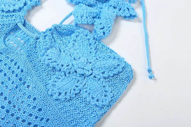 Women’s Beach Dresses Sexy Backless Knitted Long Dress Star Crochet Maxi Dresses 2024 Summer Women Beach Wear - P12 Hub Europe