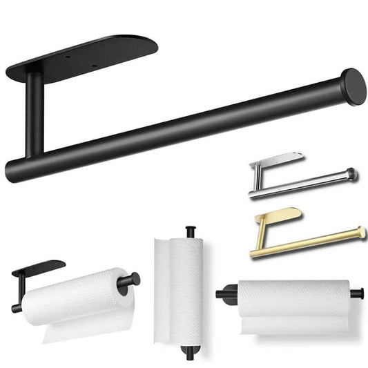 Adhesive Toilet Paper Holder Stainless Steel Wall Mount Kitchen Roll Towel Rack Napkin Dispenser Absorbent Stand Tissue Hanger - P12 Hub Europe