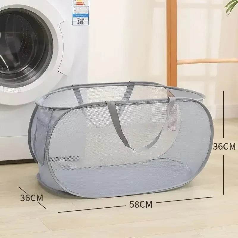 Durable Collapsible Mesh Laundry Hamper - P12 Hub Europe