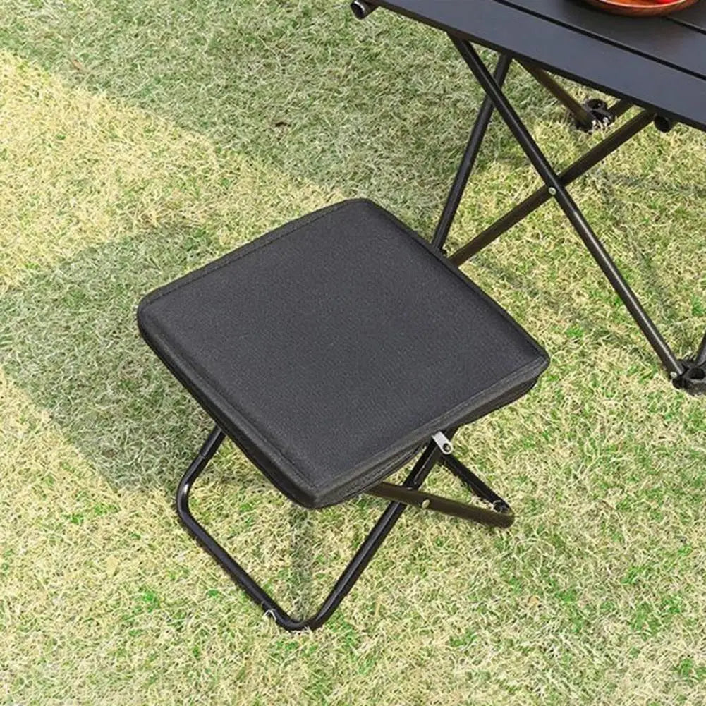 Outdoor Folding Stool with Bag Camping Backpacking Beach Picnic Fishing Chair Collapsible Chair Seat Carbon Steel Folding Stool