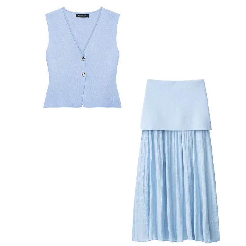 Knitted Vest Skirt Set - P12 Hub Europe