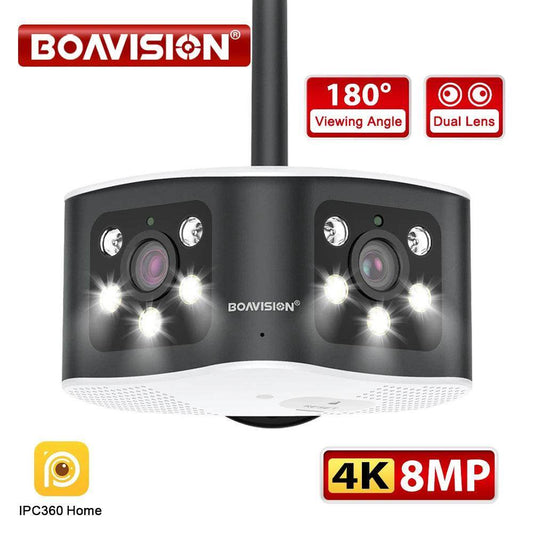 Outdoor Camera BOAVISION 4K/6MP Dual Lens 180° View, AI - P12 Hub Europe
