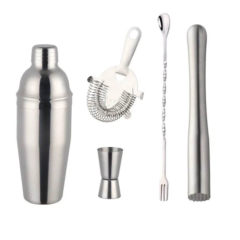 1-8PCS 750Ml Stainless Steel Bar Cocktail Shaker Set Bartender Tools Moijto Muddler Wine Bottle Stopper Cocktail Boston Barware - P12 Hub Europe